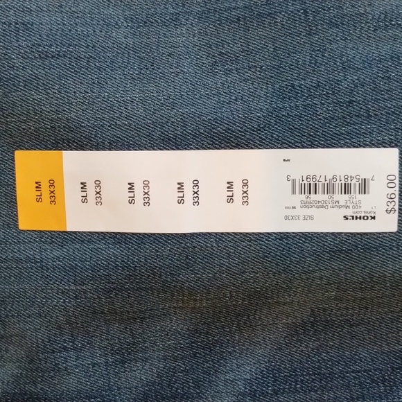 33X30 Slim Straight Jeans - Picture 3 of 9